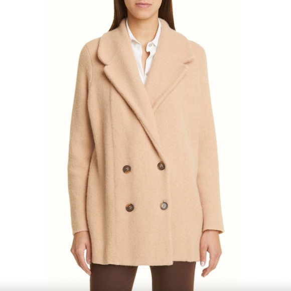 Vince Wool & Alpaca Blend Natural Double Breasted Jacket Brittle Medium NWT